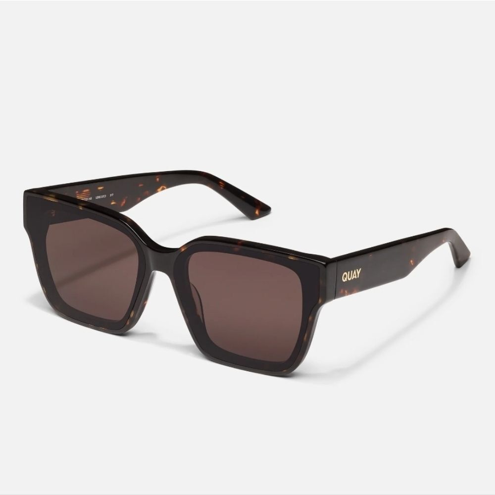 Quay Australia Drive In Square Sunglasses- Dark Tort Frame / Brown Lens
